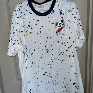 USA Soccer Jersey shirt paint White & Navy Splatter Socce, FiFA Nike, man’s